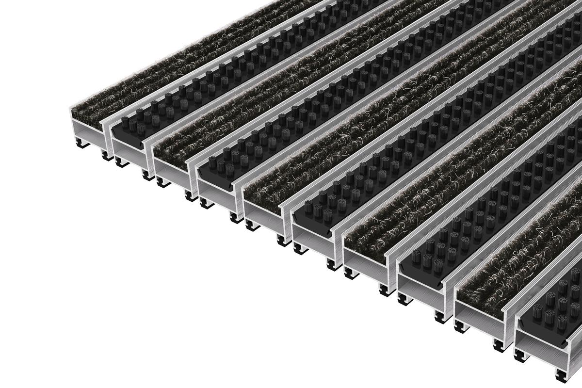 Top Clean Trend 27 Mit Rips Anthrazit Und Bürstenprofilen Schwarz