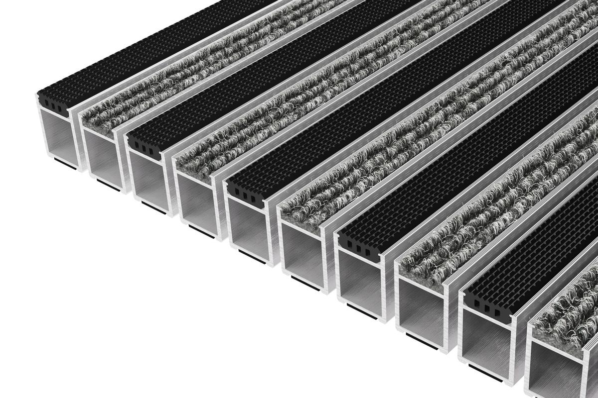 Top Clean High 42 Mit Rips Hellgrau Und Gummiprofil Schwarz