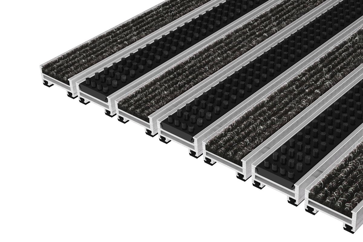 Top Clean Objekt 22 Mit Rips Anthrazit Und Bürstenprofilen Schwarz